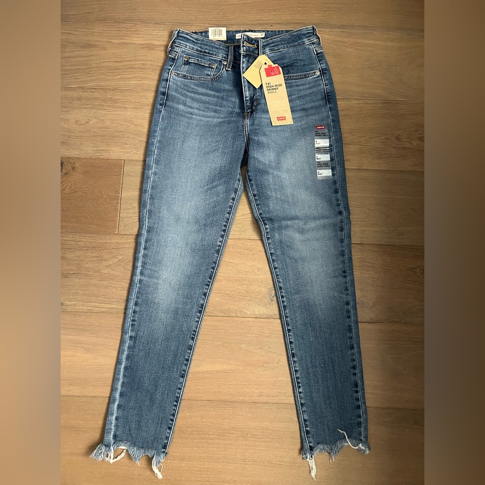 Levi's Women's 721 Distressed High Rise Skinny Denim Jeans